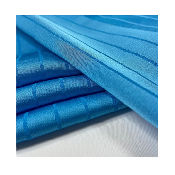 Wholesale lake blue 100% T pure polyester stripe chiffon fabroc